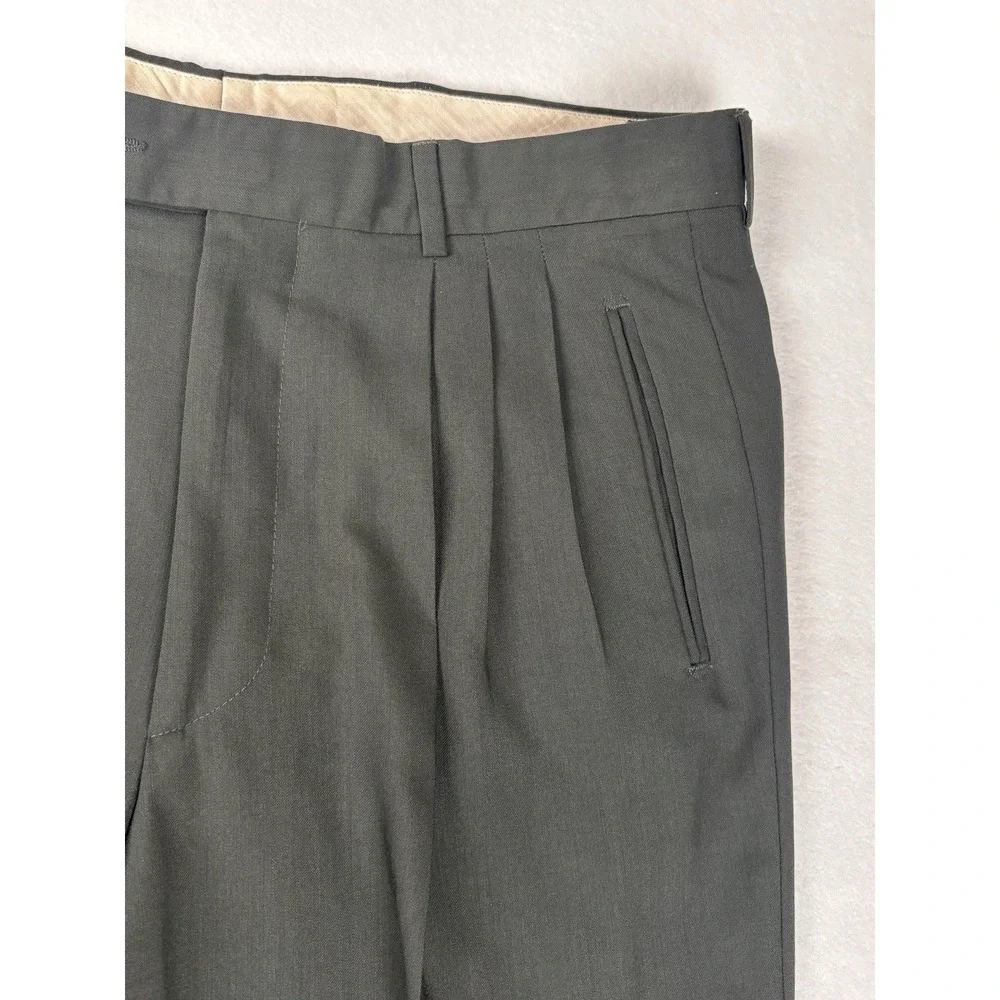 Galliani Reda Super 100 Wool‎ Pleated Dress Pants Italy Men's 36x30 Cuffed